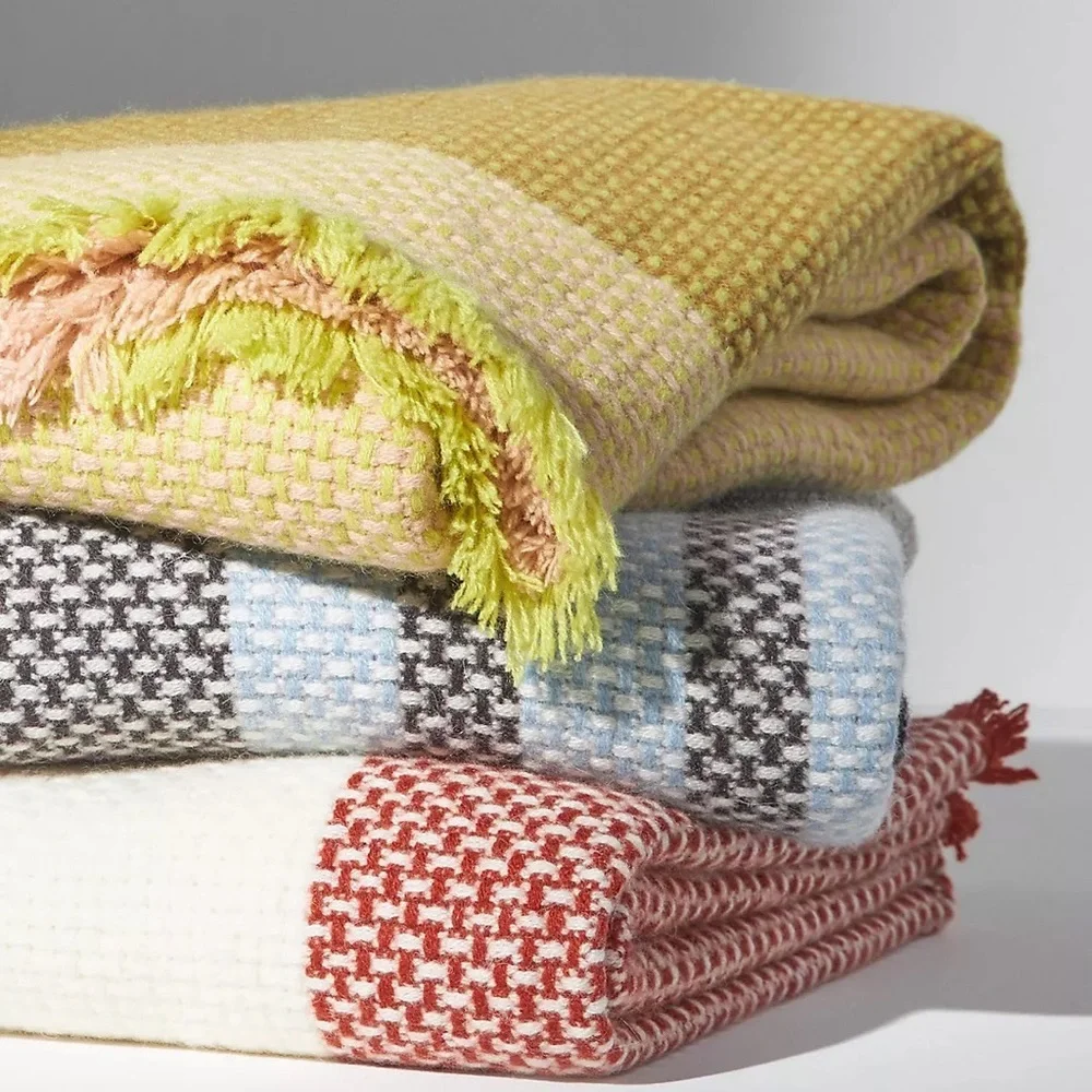 Cashmere Lambswool Throw Blanket